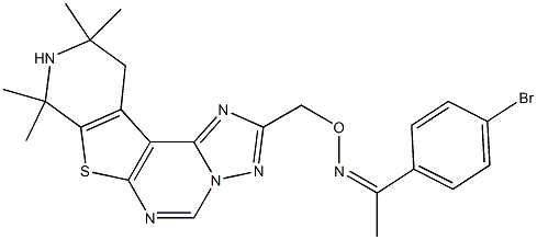 1-(4-bromophenyl)ethanone O-[(8,8,10,10-tetramethyl-8,9,10,11-tetrahydropyrido[4',3':4,5]thieno[3,2-e][1,2,4]triazolo[1,5-c]pyrimidin-2-yl)methyl]oxime 구조식 이미지