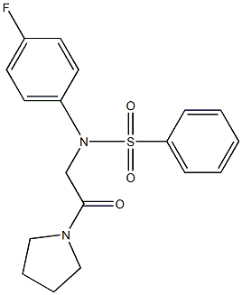 N-(4-fluorophenyl)-N-[2-oxo-2-(1-pyrrolidinyl)ethyl]benzenesulfonamide 구조식 이미지