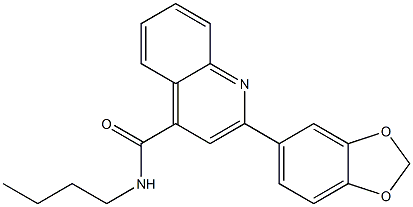 2-(1,3-benzodioxol-5-yl)-N-butyl-4-quinolinecarboxamide Structure