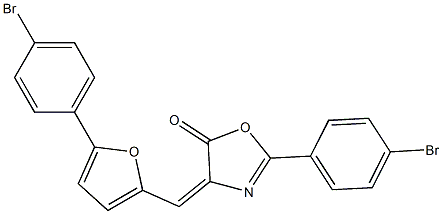 2-(4-bromophenyl)-4-{[5-(4-bromophenyl)-2-furyl]methylene}-1,3-oxazol-5(4H)-one Structure