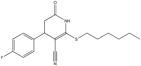 4-(4-fluorophenyl)-2-(hexylsulfanyl)-6-oxo-1,4,5,6-tetrahydro-3-pyridinecarbonitrile Structure