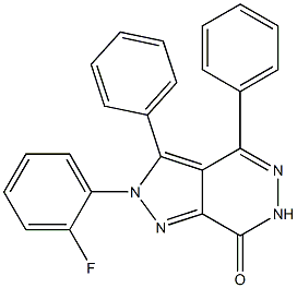 2-(2-fluorophenyl)-3,4-diphenyl-2,6-dihydro-7H-pyrazolo[3,4-d]pyridazin-7-one 구조식 이미지