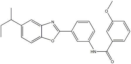 N-[3-(5-sec-butyl-1,3-benzoxazol-2-yl)phenyl]-3-methoxybenzamide 구조식 이미지