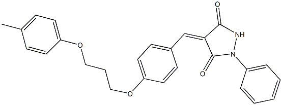 4-{4-[3-(4-methylphenoxy)propoxy]benzylidene}-1-phenyl-3,5-pyrazolidinedione Structure