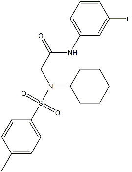 2-{cyclohexyl[(4-methylphenyl)sulfonyl]amino}-N-(3-fluorophenyl)acetamide Structure