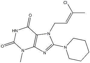 7-(3-chloro-2-butenyl)-3-methyl-8-(1-piperidinyl)-3,7-dihydro-1H-purine-2,6-dione Structure