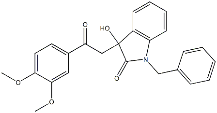 1-benzyl-3-[2-(3,4-dimethoxyphenyl)-2-oxoethyl]-3-hydroxy-1,3-dihydro-2H-indol-2-one Structure