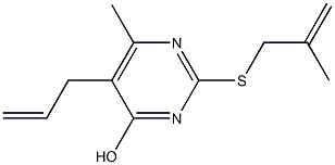 5-allyl-6-methyl-2-[(2-methyl-2-propenyl)sulfanyl]-4-pyrimidinol 구조식 이미지