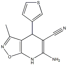 6-amino-3-methyl-4-(3-thienyl)-4,7-dihydroisoxazolo[5,4-b]pyridine-5-carbonitrile 구조식 이미지