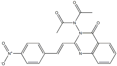N-acetyl-N-(2-(2-{4-nitrophenyl}vinyl)-4-oxo-3(4H)-quinazolinyl)acetamide Structure
