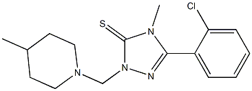 5-(2-chlorophenyl)-4-methyl-2-[(4-methyl-1-piperidinyl)methyl]-2,4-dihydro-3H-1,2,4-triazole-3-thione Structure