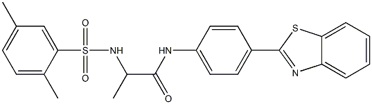 N-[4-(1,3-benzothiazol-2-yl)phenyl]-2-{[(2,5-dimethylphenyl)sulfonyl]amino}propanamide Structure