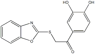 2-(1,3-benzoxazol-2-ylsulfanyl)-1-(3,4-dihydroxyphenyl)ethanone 구조식 이미지
