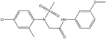 2-[4-chloro-2-methyl(methylsulfonyl)anilino]-N-(3-methoxyphenyl)acetamide Structure