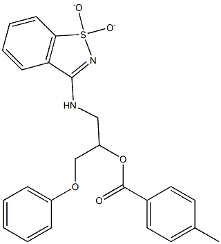 2-[(1,1-dioxido-1,2-benzisothiazol-3-yl)amino]-1-(phenoxymethyl)ethyl 4-methylbenzoate 구조식 이미지