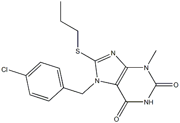 7-(4-chlorobenzyl)-3-methyl-8-(propylsulfanyl)-3,7-dihydro-1H-purine-2,6-dione Structure