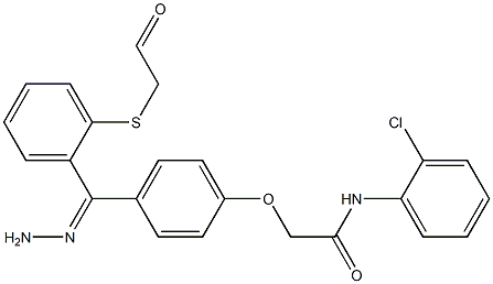 N-(2-chlorophenyl)-2-(4-{2-[(phenylsulfanyl)acetyl]carbohydrazonoyl}phenoxy)acetamide 구조식 이미지