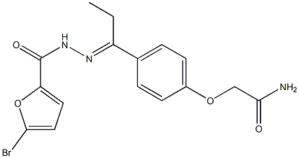 2-{4-[N-(5-bromo-2-furoyl)propanehydrazonoyl]phenoxy}acetamide Structure