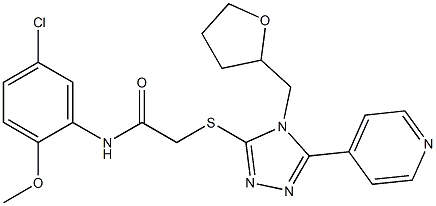 N-(5-chloro-2-methoxyphenyl)-2-{[5-(4-pyridinyl)-4-(tetrahydro-2-furanylmethyl)-4H-1,2,4-triazol-3-yl]sulfanyl}acetamide Structure