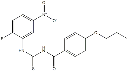 N-{2-fluoro-5-nitrophenyl}-N'-(4-propoxybenzoyl)thiourea Structure