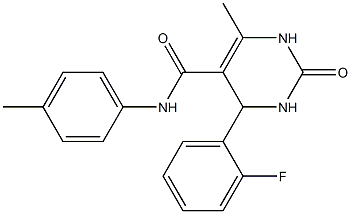 4-(2-fluorophenyl)-6-methyl-N-(4-methylphenyl)-2-oxo-1,2,3,4-tetrahydro-5-pyrimidinecarboxamide 구조식 이미지