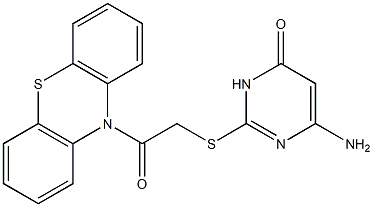 6-amino-2-{[2-oxo-2-(10H-phenothiazin-10-yl)ethyl]sulfanyl}-4(3H)-pyrimidinone 구조식 이미지