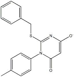 2-(benzylsulfanyl)-1-(4-methylphenyl)-6-oxo-1,6-dihydro-4-pyrimidinolate 구조식 이미지