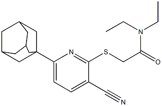 2-{[6-(1-adamantyl)-3-cyano-2-pyridinyl]sulfanyl}-N,N-diethylacetamide Structure