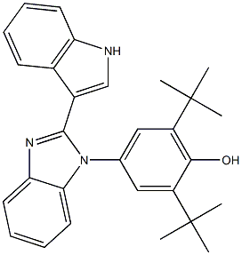 2,6-ditert-butyl-4-[2-(1H-indol-3-yl)-1H-benzimidazol-1-yl]phenol 구조식 이미지