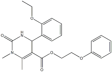 2-phenoxyethyl 4-(2-ethoxyphenyl)-1,6-dimethyl-2-oxo-1,2,3,4-tetrahydropyrimidine-5-carboxylate 구조식 이미지