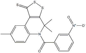 5-{3-nitrobenzoyl}-4,4,8-trimethyl-4,5-dihydro-1H-[1,2]dithiolo[3,4-c]quinoline-1-thione Structure