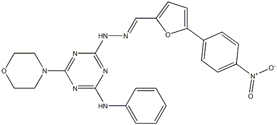 5-{4-nitrophenyl}-2-furaldehyde [4-anilino-6-(4-morpholinyl)-1,3,5-triazin-2-yl]hydrazone Structure