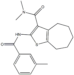 N,N-dimethyl-2-[(3-methylbenzoyl)amino]-5,6,7,8-tetrahydro-4H-cyclohepta[b]thiophene-3-carboxamide Structure