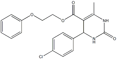 2-phenoxyethyl 4-(4-chlorophenyl)-6-methyl-2-oxo-1,2,3,4-tetrahydro-5-pyrimidinecarboxylate Structure