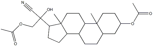 17-[2-(acetyloxy)-1-cyano-1-hydroxyethyl]-10,13-dimethylhexadecahydro-1H-cyclopenta[a]phenanthren-3-yl acetate 구조식 이미지