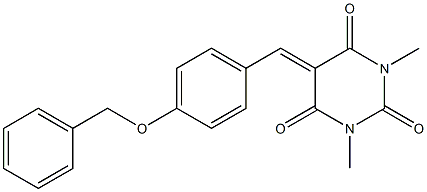 5-[4-(benzyloxy)benzylidene]-1,3-dimethyl-2,4,6(1H,3H,5H)-pyrimidinetrione Structure