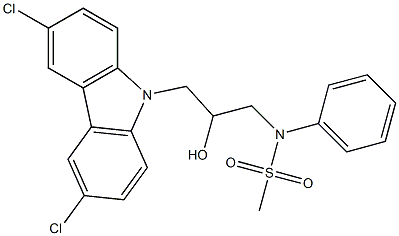 N-[3-(3,6-dichloro-9H-carbazol-9-yl)-2-hydroxypropyl]-N-phenylmethanesulfonamide 구조식 이미지