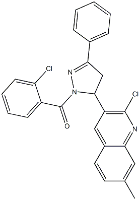 2-chloro-3-[1-(2-chlorobenzoyl)-3-phenyl-4,5-dihydro-1H-pyrazol-5-yl]-7-methylquinoline Structure