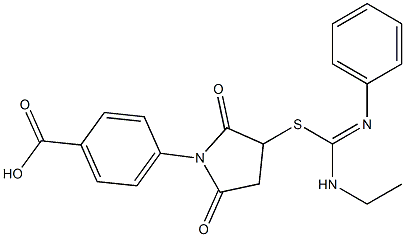 4-(3-{[(ethylamino)(phenylimino)methyl]sulfanyl}-2,5-dioxo-1-pyrrolidinyl)benzoic acid Structure