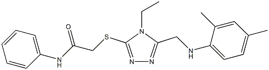 2-({5-[(2,4-dimethylanilino)methyl]-4-ethyl-4H-1,2,4-triazol-3-yl}sulfanyl)-N-phenylacetamide 구조식 이미지
