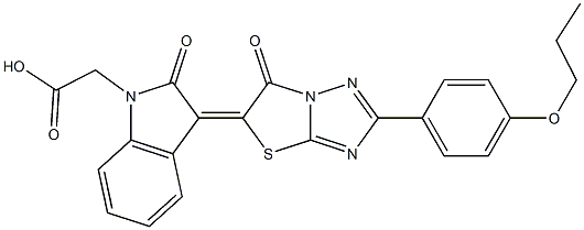 [2-oxo-3-(6-oxo-2-(4-propoxyphenyl)[1,3]thiazolo[3,2-b][1,2,4]triazol-5(6H)-ylidene)-2,3-dihydro-1H-indol-1-yl]acetic acid Structure