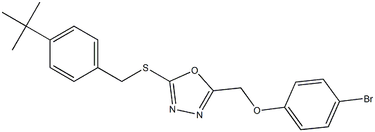 4-bromophenyl {5-[(4-tert-butylbenzyl)sulfanyl]-1,3,4-oxadiazol-2-yl}methyl ether 구조식 이미지