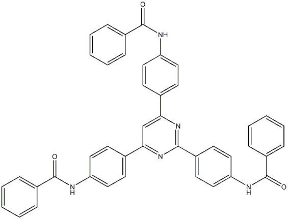 N-(4-{2,6-bis[4-(benzoylamino)phenyl]-4-pyrimidinyl}phenyl)benzamide 구조식 이미지