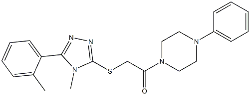 4-methyl-5-(2-methylphenyl)-4H-1,2,4-triazol-3-yl 2-oxo-2-(4-phenyl-1-piperazinyl)ethyl sulfide 구조식 이미지