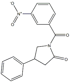 1-{3-nitrobenzoyl}-4-phenyl-2-pyrrolidinone 구조식 이미지