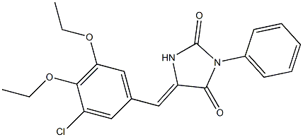 5-(3-chloro-4,5-diethoxybenzylidene)-3-phenylimidazolidine-2,4-dione Structure