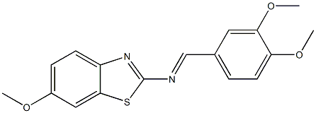 N-(3,4-dimethoxybenzylidene)-N-(6-methoxy-1,3-benzothiazol-2-yl)amine Structure