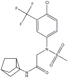 N-bicyclo[2.2.1]hept-2-yl-2-[4-chloro(methylsulfonyl)-3-(trifluoromethyl)anilino]acetamide Structure