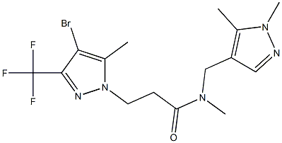 3-[4-bromo-5-methyl-3-(trifluoromethyl)-1H-pyrazol-1-yl]-N-[(1,5-dimethyl-1H-pyrazol-4-yl)methyl]-N-methylpropanamide Structure