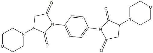 3-(4-morpholinyl)-1-{4-[3-(4-morpholinyl)-2,5-dioxo-1-pyrrolidinyl]phenyl}-2,5-pyrrolidinedione 구조식 이미지